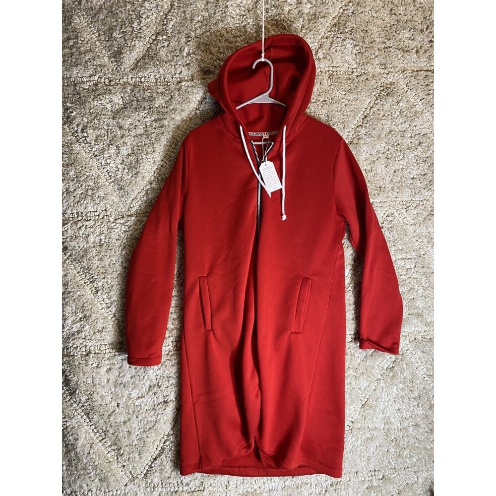 Women’s Exclusive XL 3/4 Zip Red Hoodie Long Brand New With Tags